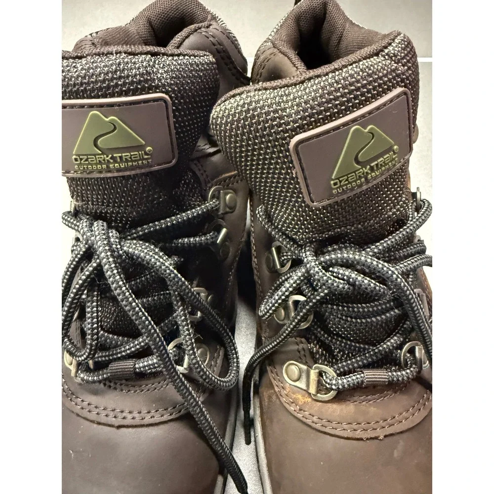 Ozark Trail Mens Waterproof‎ Hiking Boots Brown Leather Upper MNOT43EZ001 Size 7